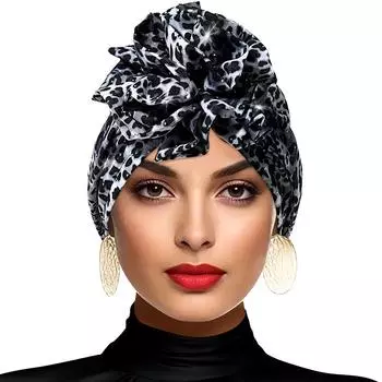 1 шт. головной убор в стиле ретро, мусульманская грация с леопардовым принтом, модная розовая эластичная головная повязка, индейская шляпа с леопардовым принтом