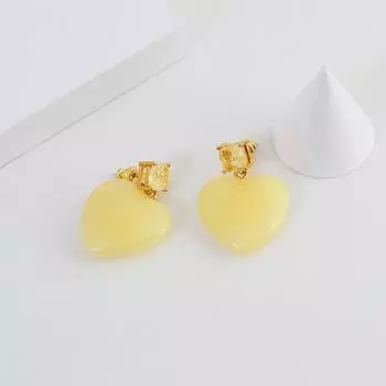 1 шт., гонконгский стиль, серьги из той же смолы, инкрустированные бриллиантами, женские весенние серьги Amazon в европейском и американском стиле