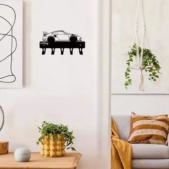 1 шт. гоночный автомобиль украшения металлический держатель для ключей настенный крючок художественные декоративные аксессуары для настенного монтажа, крючок, брелок чёрный