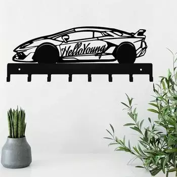 1 шт. гоночный автомобиль украшения металлический держатель для ключей настенное крепление крючок художественное моделирование декоративные аксессуары настенное крепление, крючок, брелок чёрный