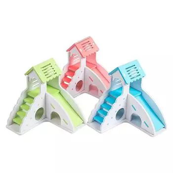 1 шт., горка, чердак, гнездо для хомяка, спальный домик, домик для побега, вилла, гнездо, клетка для хомяка, игрушки розовый