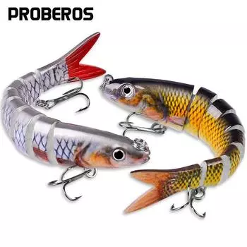 1 шт [готовый запас] 8 секций рыболовная приманка 13,5 см/19 г 10 см/15,5 г сочлененная приманка для ловли тонущей форели воблер приманка 6# крючок рыболовные снасти