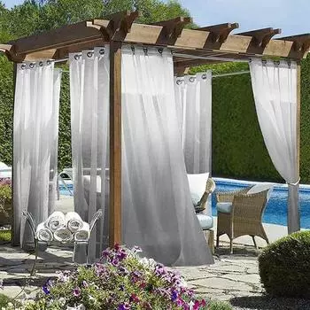 1 шт. Градиентная прозрачная занавеска для домашнего декора, занавески на окна, крыльцо, пергола, патио, элегантная прозрачная вуаль, прозрачные шторы, экраны для окон 132x160cm