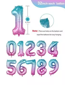 1 шт. градиентные цифры в форме звезд, подходящие для украшения атмосферы вечеринки в форме цифр на Рождество, день рождения Other