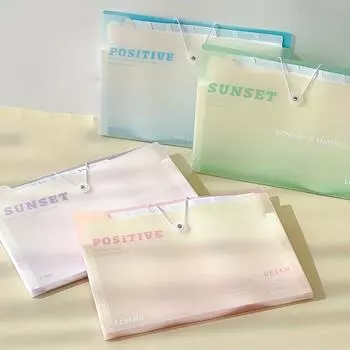 1 шт. Градиентный бумажный пакет для хранения, папка-орган, многослойный бумажный пакет для студентов, небольшой свежий бумажный пакет зелёный