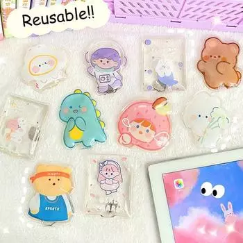 1 шт. грелка для рук, очаровательный согревающий пакет, многоразовый карманный переносной пластиковый зимний инструмент, гелевая подкладка