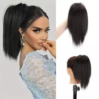 1 шт., грязная булочка, заколка для волос, заколка для волос, булочка, синтетические прямые наращивание волос, булочки, зажим для коготь, хвост, шиньоны, заколки для волос, заколки для женщин 25cm