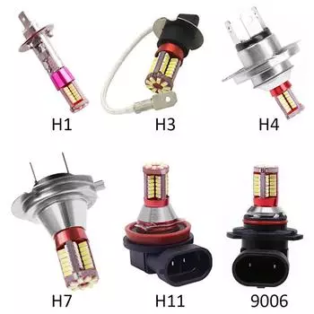 1 шт. H1 H3 H4 H7 H11 9006 4014 57 SMD 6000K автомобильный прожектор противотуманные фары дальнего света белый автомобильный источник света автомобильные светодиодные лампы DC 12V H1