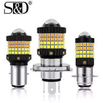 1 шт. H4 BA20D P15D светодиодные лампы для фар мотоцикла 12-80 В 20000LM светодиодные лампы для мотоциклов дальнего света белого и желтого цвета для мотоцикла, скутера, квадроцикла P15D H6M P15D-25-1 белый