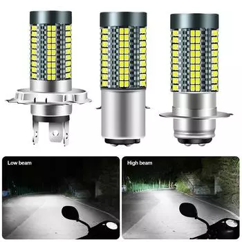 1 шт. H4/H6/BA20D/P15D 12 В-24 В светодиодная лампа для мотоциклетных фар 126smd чипы водонепроницаемые лампы для автомобильных фар Hi Lo Light