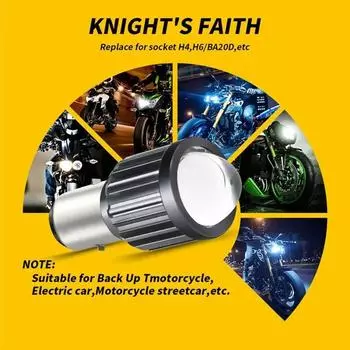 1 шт. H4 H6 BA20D светодиодная лампа для фар мотоцикла, мото-прожекторы, линзы CSP, белые, желтые, фары Hi Lo, аксессуары для скутеров, противотуманные фары