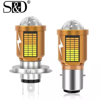 1 шт. H4 светодиодная лампа для фар мотоцикла 18000LM H6 BA20D светодиодная мотофара дальнего и ближнего света белая желтая лампа Canbus для Yamaha Kawasaki Suzuki BA20D H6 белый