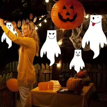 1 шт. Хэллоуин аэродинамическая труба флаг с призрачным лицом ветроуказатель выражение флаг аэродинамической трубы открытый двор украшение призрачный флаг Play cool