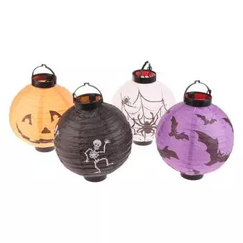1 шт. Хэллоуин бумажные фонарики тыква паук летучая мышь скелет фонарики для Хэллоуина украшения для вечеринки в помещении и на открытом воздухе принадлежности для вечеринки оранжевый