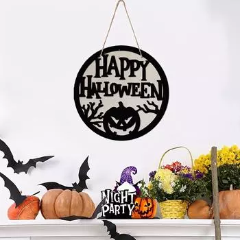 1 шт. Хэллоуин Деревянная счастливая Хэллоуин злая тыква акриловая настенная подвеска, праздничное украшение настенная подвеска, подарок на Хэллоуин Pack of 1