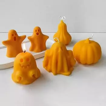 1 шт. Хэллоуин DIY забавная свеча-призрак силиконовая форма лицо привидения кукольное мыло ручной работы ароматерапия свеча декоративная форма A1