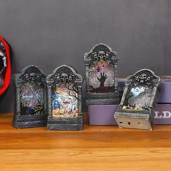 1 шт. Хэллоуин Фестиваль надгробный светильник светодиодный красочный ночник дом с привидениями бар украшение реквизит 1