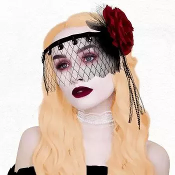 1 шт Хэллоуин Грейс Роза косплей готические аксессуары для волос головные уборы аксессуары для бала-маскарада чёрный