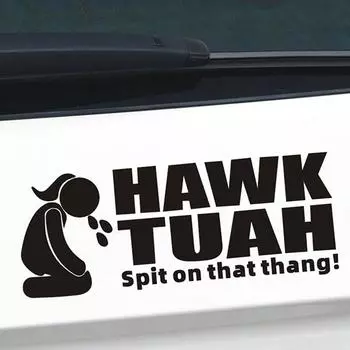1 шт. Hawk Tuah забавная водонепроницаемая наклейка на бампер веселая наклейка креативная настенная бумага украшение розыгрыш подарок декоративная наклейка на автомобиль белый