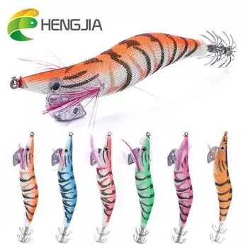 1 шт. Hengjia 14 г/12 см деревянная приманка для ловли креветок с небольшой пластиковой коробкой