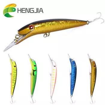 1 шт. HENGJIA 19,7 см 45 г большая приманка для гольяна с металлической губкой морская рыбалка приманка для окуня и щуки красный