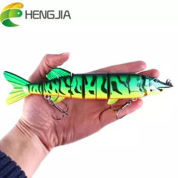 1 шт. HENGJIA, 7 сегментов, шарнирные рыболовные приманки для гольяна, морские рыболовные снасти, крючок 8 дюймов/2,4 унции