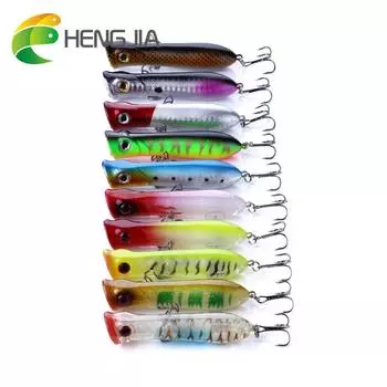 1 шт. HENGJIA Topwater плавающая приманка-поппер лодка искусственная жесткая приманка для щуки пластиковые рыболовные снасти