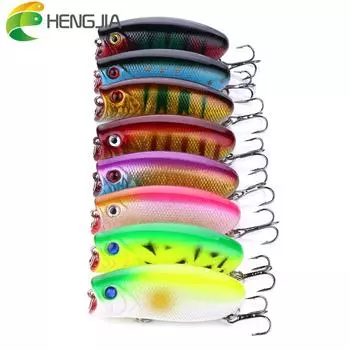 1 шт. Hengjia Topwater приманка-поппер лодка пластиковый бионический воблер рыболовные снасти для ловли форели