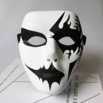 1 шт. хип-хоп взрослая расписанная вручную белая уличная танцевальная маска для мужчин для взрослых Хэллоуин реквизит маскарад полнолицевая маска A2