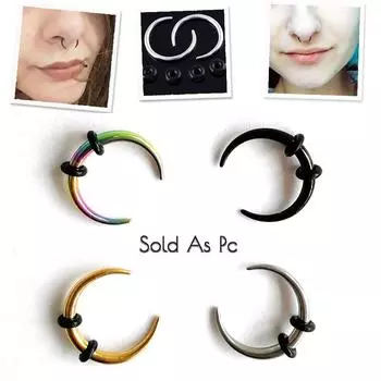 1 шт. хирургическая сталь кольцо-обруч для носа с перегородкой кольцо-обруч ювелирные изделия для пирсинга 14 г/16 г 8mmx16g золотой