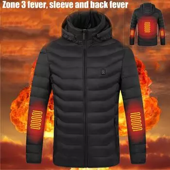 1 шт., хлопковая куртка с подогревом для мужчин и женщин, электрическая грелка с USB-подключением, пальто M красный
