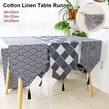 1 шт. хлопковая льняная скатерть в скандинавском стиле, декоративная скатерть для дома, свадьбы, вечеринки Style 1 - 30x120cm