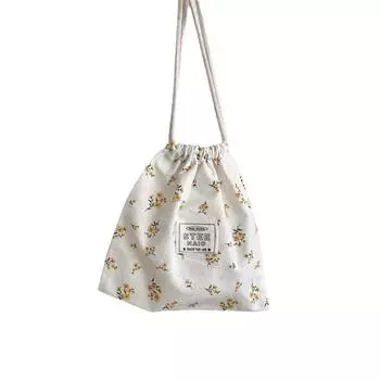 1 шт. хлопковая мини-сумка на шнурке в стиле Ins 15x15 см, кошелек, сумка для хранения косметики в стиле Ins 15x15cm