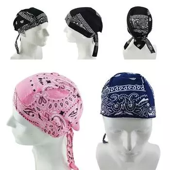 1 шт. хлопковая шапка с узором пейсли Du Rag, повязка на голову для мотоциклиста, байкера, бандана Do Doo розовый