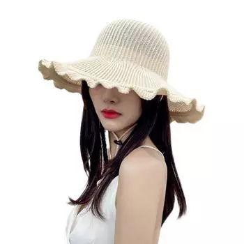 1 шт., хлопковая соломенная шляпа с защитой от солнца, солнцезащитные шапки, панамская кепка с козырьком, пляжная уличная ажурная кепка верблюд