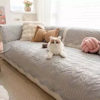 1 шт. Хлопковая ткань Чехлы на сиденье дивана Нескользящие Чехлы на диван с неровным краем для гостиной Четыре сезона Накидка на диван Домашний декор A 70x70cm 1pc