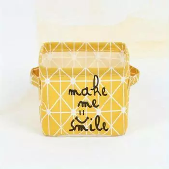 1 шт. Хлопково-льняной ящик для хранения Креативная настольная корзина для хранения мелочей жёлтый