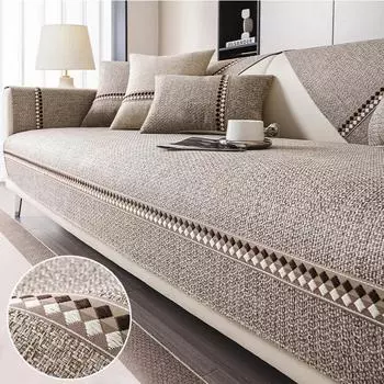 1 шт. хлопковый льняной чехол для дивана на все сезоны универсальный коврик для дивана для детей и домашних животных полотенце противоскользящая подушка для дивана в форме буквы L для гостиной 1PC 30X50 pillowcase