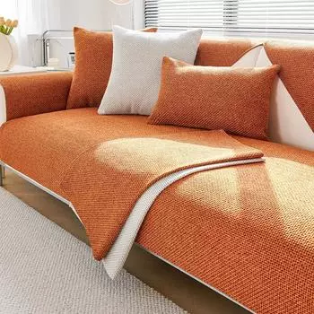1 шт. хлопковый льняной чехол для дивана, тканый стиль, нескользящая подушка для дивана для гостиной, всесезонный универсальный чехол для дивана Pillowcase 45x45 1pc