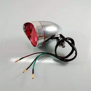 1 шт. Хромированный красный линзовый 12 В мотоциклетный кафе-рейсер стоп-сигнал задний фонарь