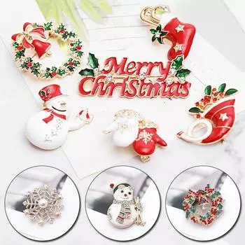 1 шт. хрустальная брошь-олененок, женская рождественская брошь, ювелирное украшение, Санта-Клаус, подарки на вечеринку