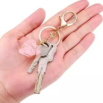 1 шт. хрустальный брелок для ключей, цветной сувенир, подарки, натуральная металлическая проволочная обмотка, лечебная подвесная сумка, нестандартная форма, автомобильный брелок