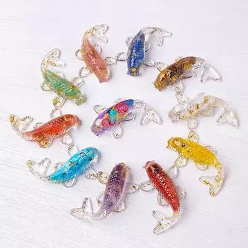 1 шт., хрустальный камень, гравий, счастливая рыбка кои, фигурка, смола, мини-кварц, необычная статуэтка карпа, домашний декор, украшение для стола, подарок