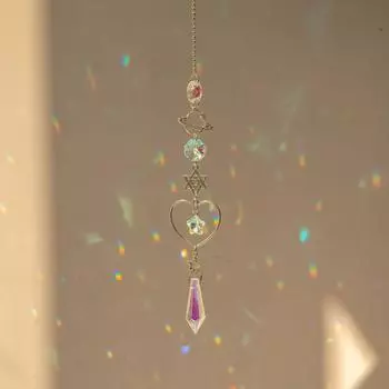 1 шт. хрустальный колокольчик ловец солнца планета для дома спальни балкон солнце луна призма декор кулон галактика ловец солнца кулон для подарков