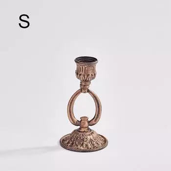1 шт. Художественная кованая железная подставка для свечи Винтажный кованый железный подсвечник Деревенский декор для центра стола Элегантный М/Б S золотой