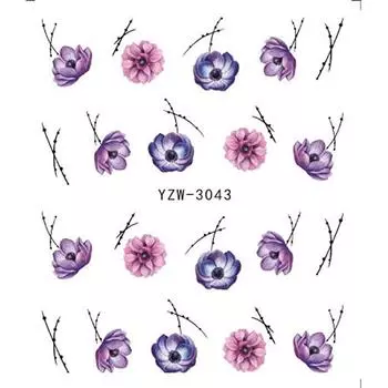 1 шт. Художественная наклейка для ногтей Бабочка Цветок Водные переводные наклейки Слайдеры для украшения ногтей Татуировки Маникюрные обертывания Инструменты Совет