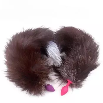 1 шт. Хвост меховой реквизит для выступлений украшение для вечеринки с силиконовой заглушкой S