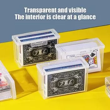 1 шт. Игровой футляр для карт, прозрачная коробка для игральных карт, коробка для хранения игральных карт, держатель для колоды карт, органайзер для торговых карт