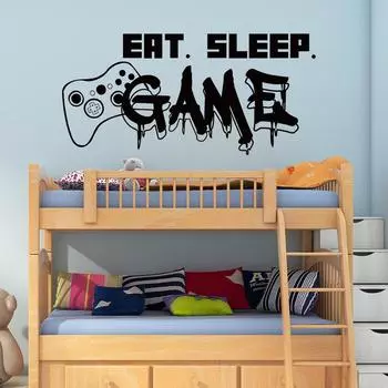 1 шт. игровых обоев, самоклеящиеся игровые наклейки из ПВХ для украшения комнаты мальчиков, наклейки для украшения стен спальни 42x88cm чёрный