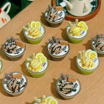 1 шт., игрушечная модель кукольного домика, мороженое, десерт, чашка, кукольный домик, миниатюрная кухня, аксессуары для еды, кукольный домик, игрушка для украшения